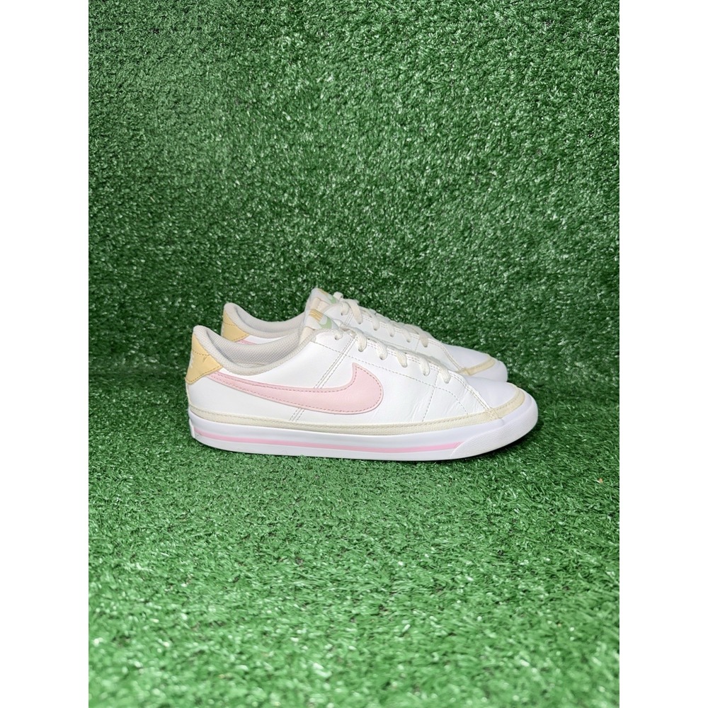 Nike Court Legacy Womens Size 6.5 Pink White Canvas Casual Shoes Skate Sneakers